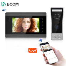 Bcom visible door phone supplier wifi 4 wire sensor button visual interphone system tuya wired video intercom with door bell